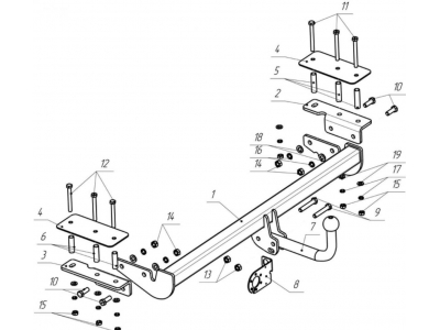 Фаркоп Avtos для Opel Astra H 2004-2015